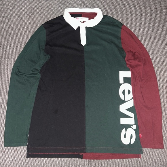 Levi's Men's Long Sleeve Shirt - Green, Black, Red - Picture 1 of 5